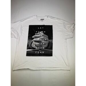 Popular Poison White Graphic T-Shirt Let Faith Be Bigger Than Fear 3XL‎